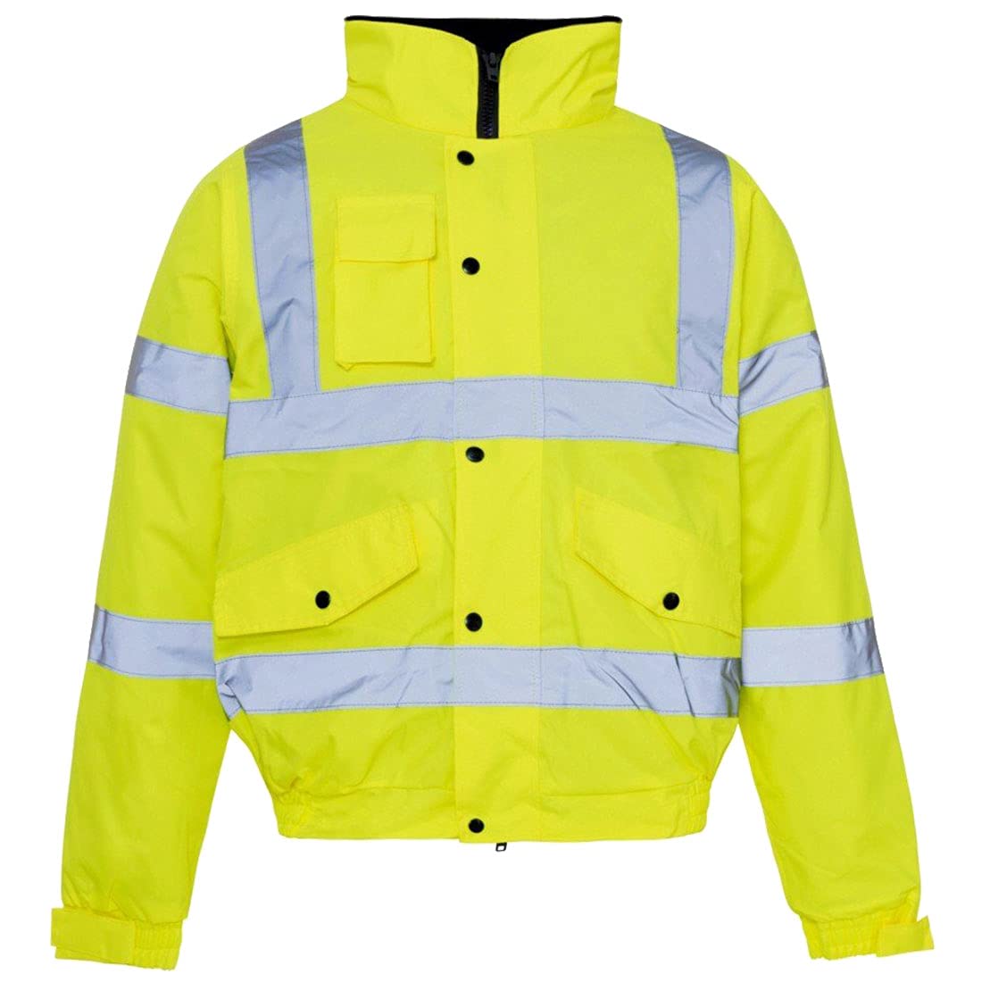 Blouson bomber haute visibilité avec poches pour adultes - Vêtement de travail imperméable - Jaune - Taille M, jaune, M