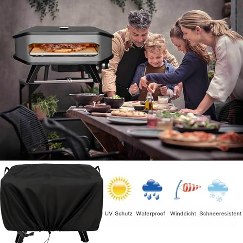 MRIH-HF Pizzaofen Abdeckung für Cozze 90347 XXL 17 Gas Pizza Ofen,Cozze 17 Abdeckung Staubdicht Wasserdichtes,Pizzaofen Zubehör,420D Oxford-Stoff 17 Zoll abdeckhaube (62x62x28cm)