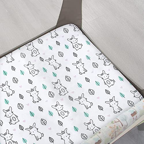 Pack And Play Sheet Quilted, Breathable Thick Playpen Sheets, Lovely Print Mattress Cover, Mini Crib Sheets, 2 Pack Pack And Play Sheets, Stretchy Pack N Play Playard Fitted Sheet #TOP6