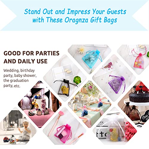 Image of Dealglad 50pcs Drawstring Organza Jewelry Candy Pouch Christmas Wedding Party Favor Gift Bags (3.5x4.5 inch, Pink)