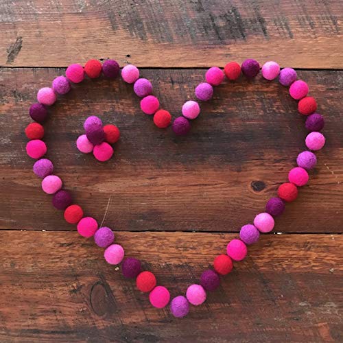 Wildflower by hu hands Hot Love Pink & Purple Felt Balls | (50) Pom Poms Hand Felted in Nepal from 100% NZ Wool for Crafts, Garland, Felting, Decor | .8-1 Inch Pompoms | Muslin Bag Included - Image 7