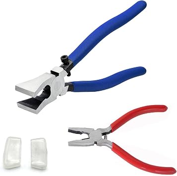 Amazon.com: 2 alicates de cristal para correr, romper/Grozer, metal  resistente con puntas de goma, herramientas de pinzas de vidrio, pueden  instalar llavero. : Herramientas y Mejoras del Hogar