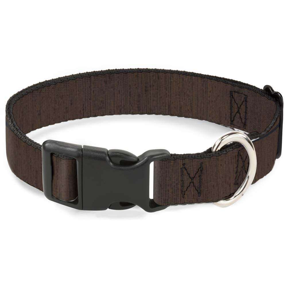 Collier grain de bois vertical à clip plastique réglable marron pour chiens