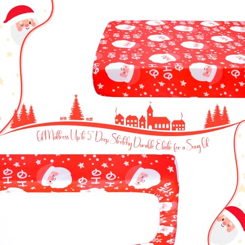 Image of UOMNY Santa Claus Crib Sheet Christmas Fitted Crib Sheets Baby Sheet for Standard Crib and Toddler Mattresses Nursery Bedding Sheet Crib Mattress Sheets for Boys and Girls 1 Pack Space Toddler