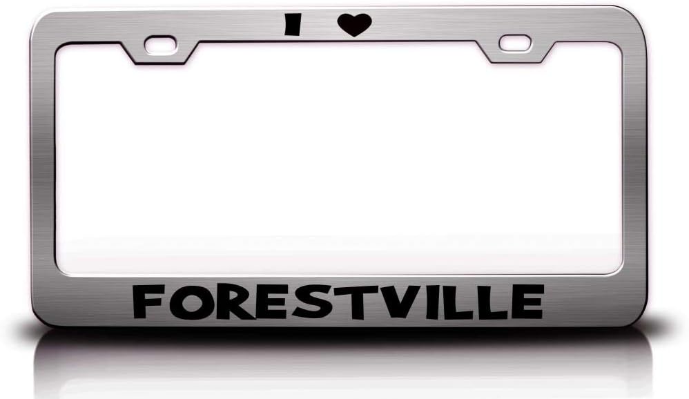 I Love Forestville Canada World Cities Metal Car SUV Truck License Plate Frame Ch t27