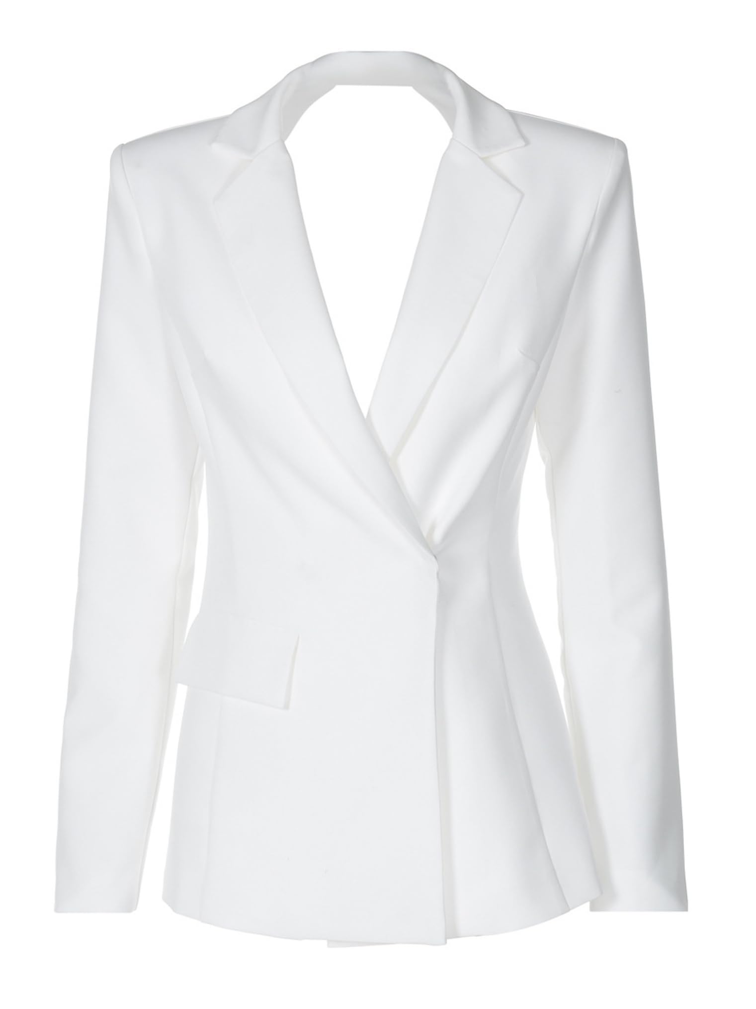 Hularka Womens Long Sleeve Blazer Business Casual Formal One Button Open Back Suit Jackets Outwear