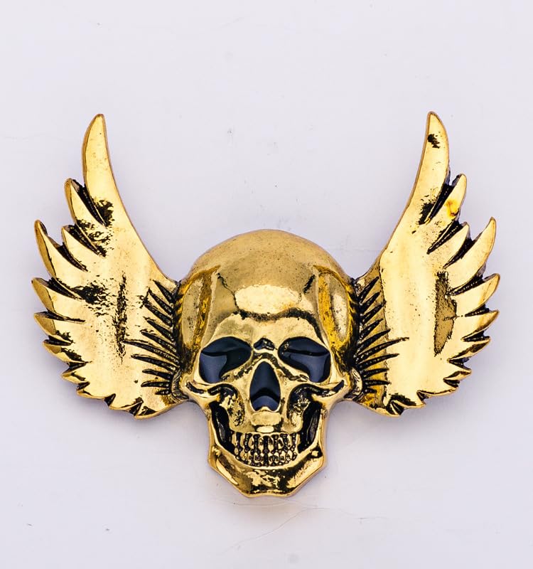 Image of Gothic Skull Head Brooch Pin Monster Wing Skeleton Broehes Women Men Suit Coat Jacket Accessories Punk Hat Bags Pants Badges Hippie Skull Pin for Halloween