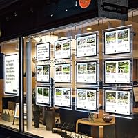 HKSIGN LED A3 Hintergrundbeleuchtung Acryl Bild Foto Poster rahmen Fenster zeichen für immobilien Shop shop signage (Horizontal, 3 Stück A3 pro Zeile)