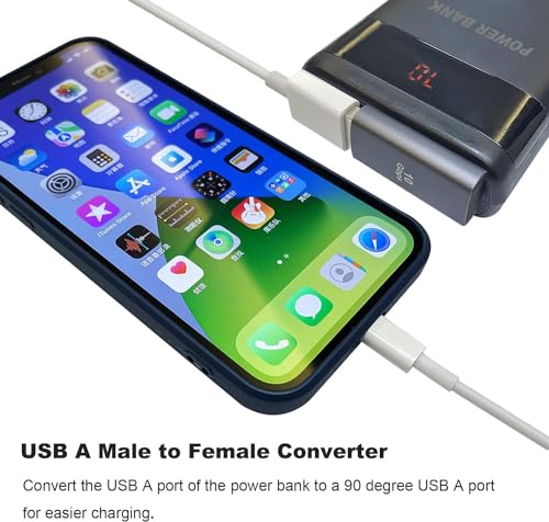 Image of MICROWARE USB 3.0 90 Degree Adapter, 10Gbps USB A Extension Extender, USB 3.0 Type A to Type A Male to Female Adapter, 90 Degree USB 3.0 Adapter for Camera, USB hub, Mouse, Printer