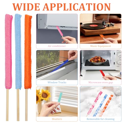 Image of 10 Pcs Microfiber Detail Duster Sticks, Crevice Cleaning Tools, Car Air Vent Cleaning Tools, Mini Cleaning Dusters
