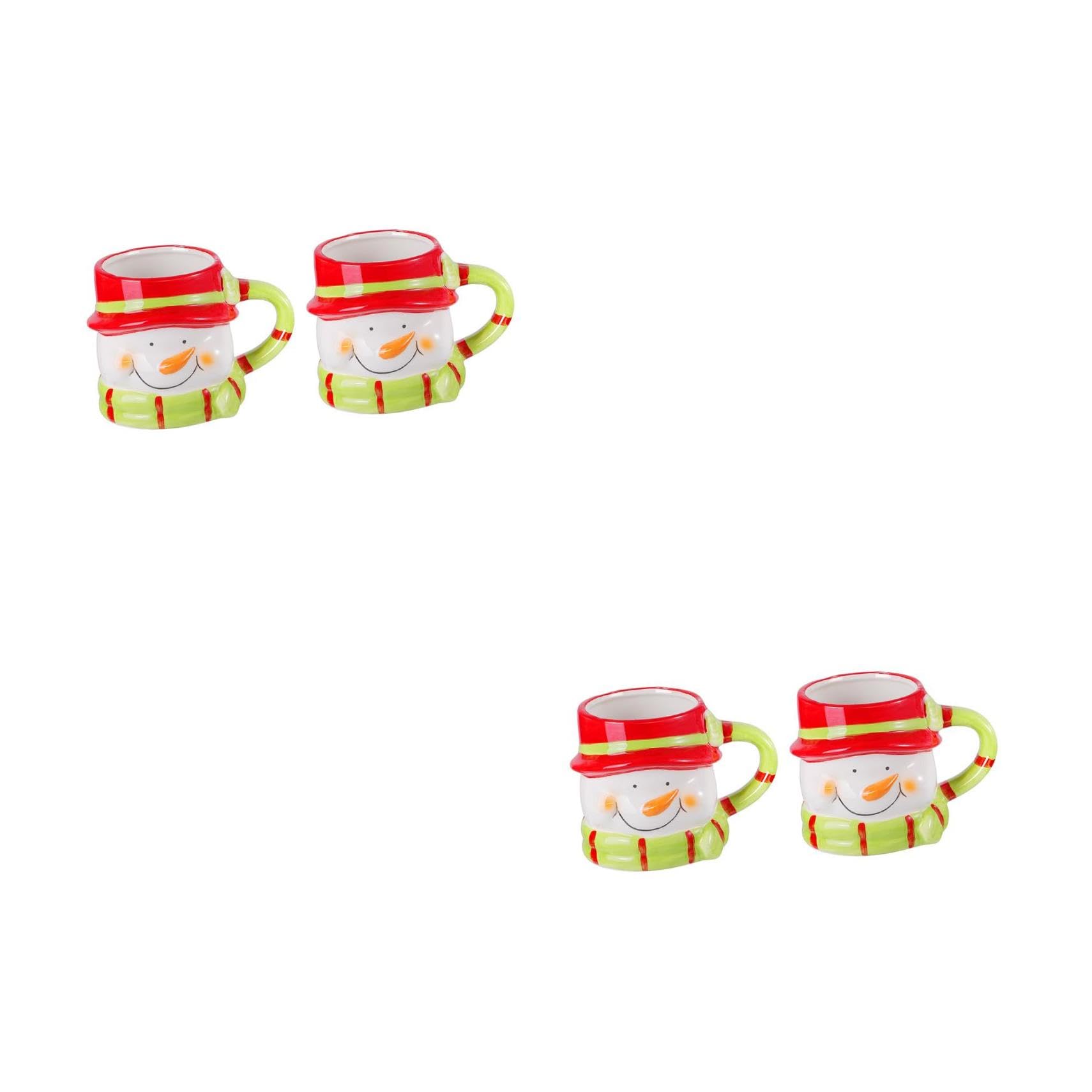 Cabilock 2 Juegos Taza De Porcelana Kiosko Nieve Tapa De Olla Sencilla Tapa Wok Ornamento Del Árbol De Navidad Verter Luces De Navidad Al Aire Doble Neto Cerámica 2 Piezas * 2