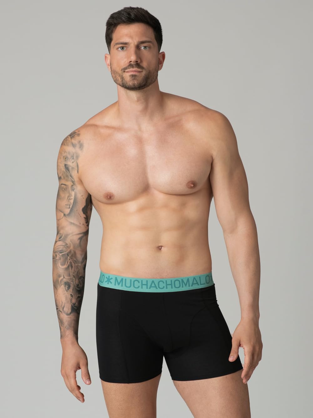 Muchachomalo Calzoncillos para Hombre, Ropa Interior Lisa de Algodón para Hombre, Pack de 4 Unidades, Bóxers Lisos de Corte Clásico con Cintura Elástica