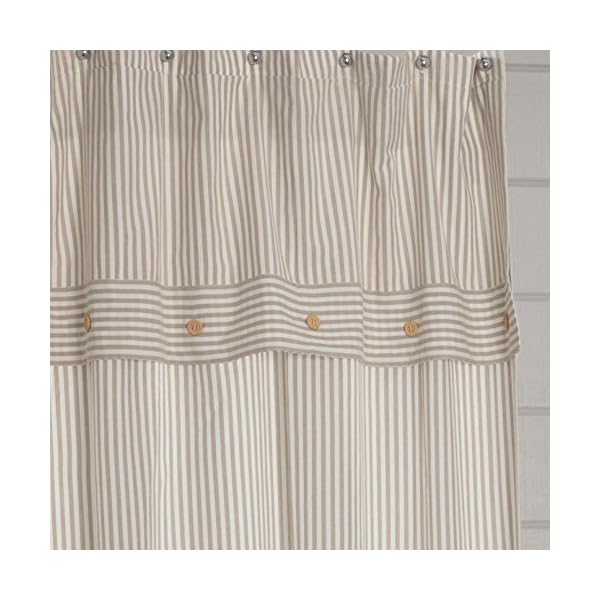 Piper classics farmhouse ticking taupe stripe shower curtain 72 x 72 farmhouse bathroom accent  urban country home decor
