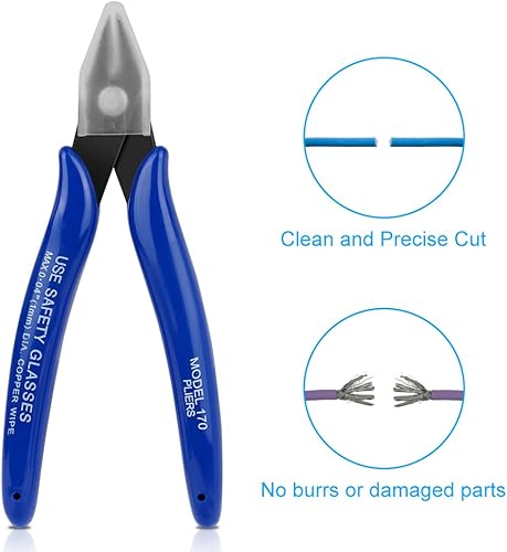 Vista 34 de Ainiv Juego de pinzas de precisión, 11 piezas de pinzas ESD antiestáticas con 1 cortador de alambre micro para modelado, reparación electrónica, 12
