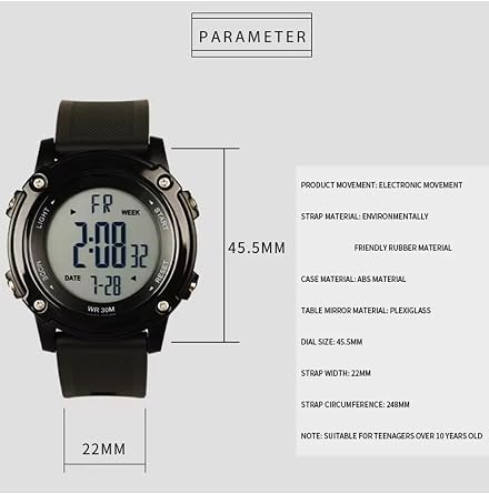 Spectrum Premium Silicone Lanyard Waterproof Young-Adult Digital Wristwatch 8111G