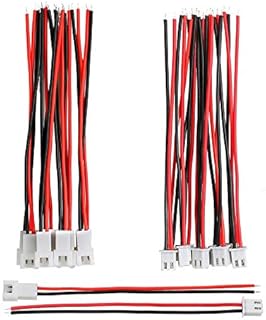 Hyber&Cara 20 Pair JST XH 2.54 mm 2 Pin Male and Female Micro Connector Plug with 10cm 24 AWG Electrical Wire Silicone Insulated