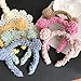 Jilin Women Cute Cartoon Bear Ears Headband Fuzzy Plush Candy Color Makeup Hair Hoop