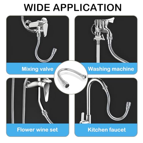 Jecdfs wasserhahn verlängerung 30cm, Hergestellt aus rostfreiem Stahl 304, wasserhahn küche aufsatz, Universell einsetzbar, Richtung fixierbar, für Zähneputzen, Gesicht und Haare waschen