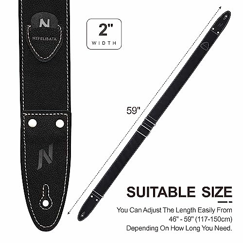 Sangle de guitare, 2″ Courroies de guitare en cuir pleine fleur avec pochette pour médiators pour guitare basse, électrique et acoustique, avec médiators, bouton de courroie et fermetures de courroie - Les Beatles, Paul McCartney, John Lennon, RIngo Starr, George Harrison Sangle de guitare, 2" Courroies de guitare en cuir pleine fleur avec pochette pour médiators pour guitare basse, électrique et acoustique, avec médiators, bouton de courroie et fermetures de courroie – Image 7