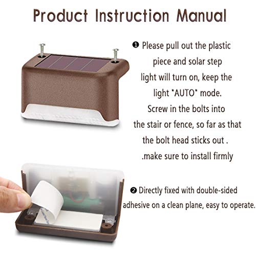 Solar Deck Lights Waterproof Led Solar Lamp Outdoor Warning Warm Light for Steps Decks Pathway Yard Stairs Fences Tent Camping 16 Pack - Thumbnail 4
