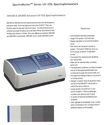 Sm1800, Advanced 2nm Advanced Uv-vis Spectrophotometer, Wavelength Range: 190-1100 Nm