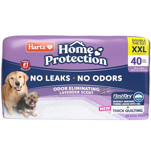 Image of Hartz Home Protection Super Absorbent Odor Eliminating Lavender Scented No Leak Dog Pads, XXL 40 count