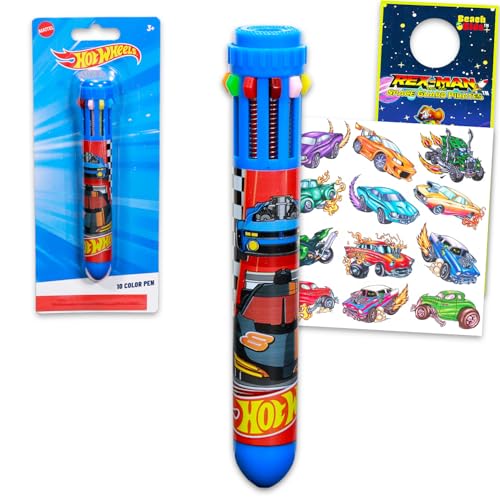 Stylos à bille Hot Wheels 10 couleurs parfaits pour dessiner à l'école ou à la maison