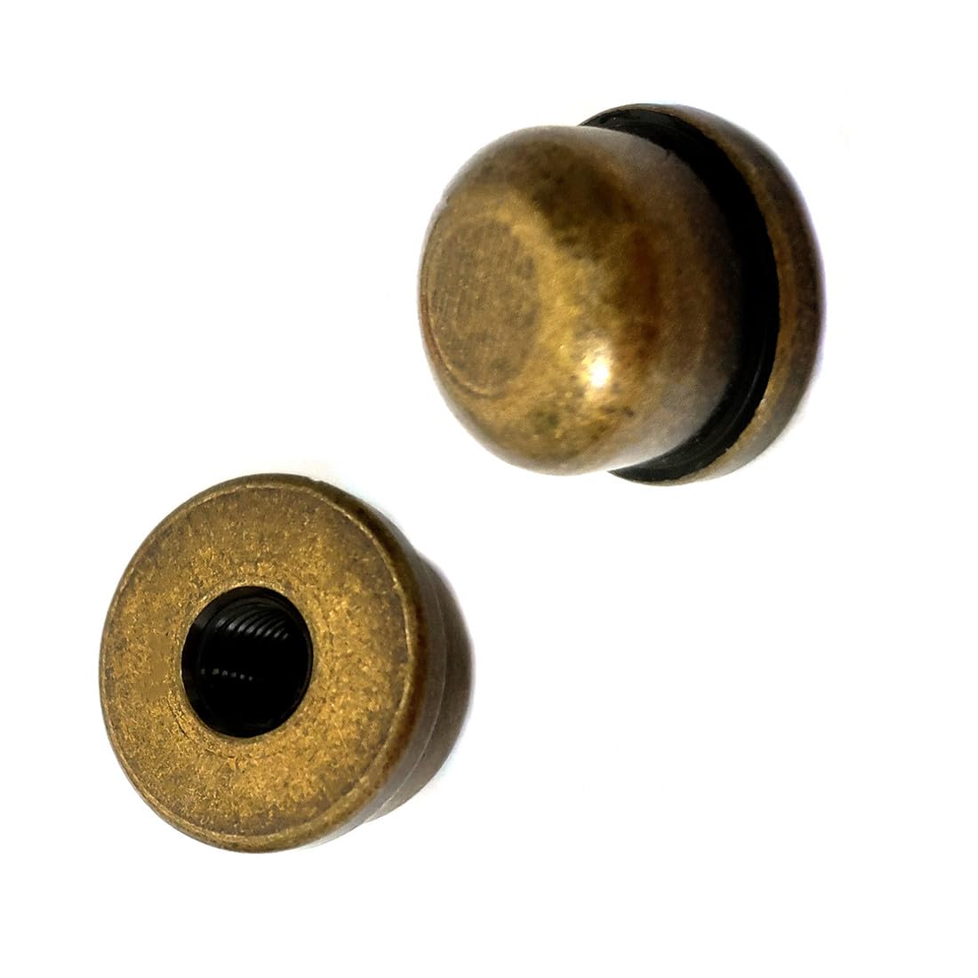Tapas de remates de lámpara sólidas roscadas de tapas para soporte de pantalla de lámpara, lámpara de arpa, perilla de remate accesorios de lámpara rosca estándar de 1/4-27 pulgadas, bronce 4 9