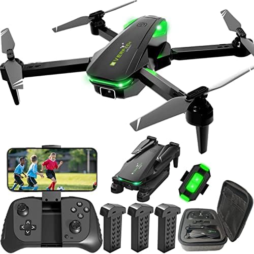 Oike Durable Drone with Camera for Adults Beginners and Kids, HD 1080P Remote Control Drones for Kids Foldable RC Quadcopter, 3 Batteries Long Life, One Key Start, Altitude Hold, Stable Fly, Carrying Case, Easy Use, Super Fun, Boy Girl Toy Gifts