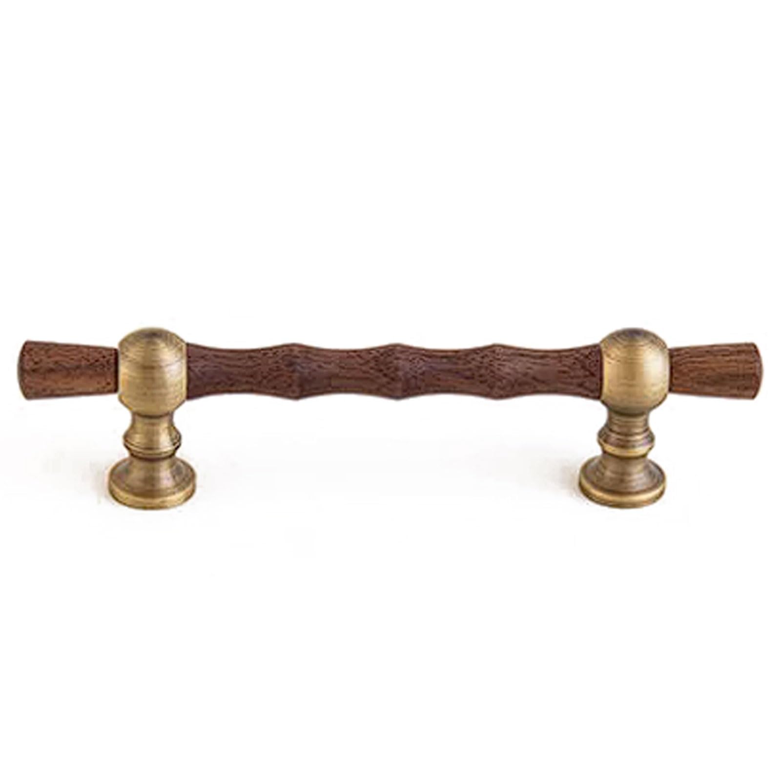 Chenhoju Bronze Vintage Solid Brass Walnut Wood Cabinet Handles, Antique Drawer Pulls Wardrobe Door Handles, Brushed Finish Cabinet Pulls(,151Mm)