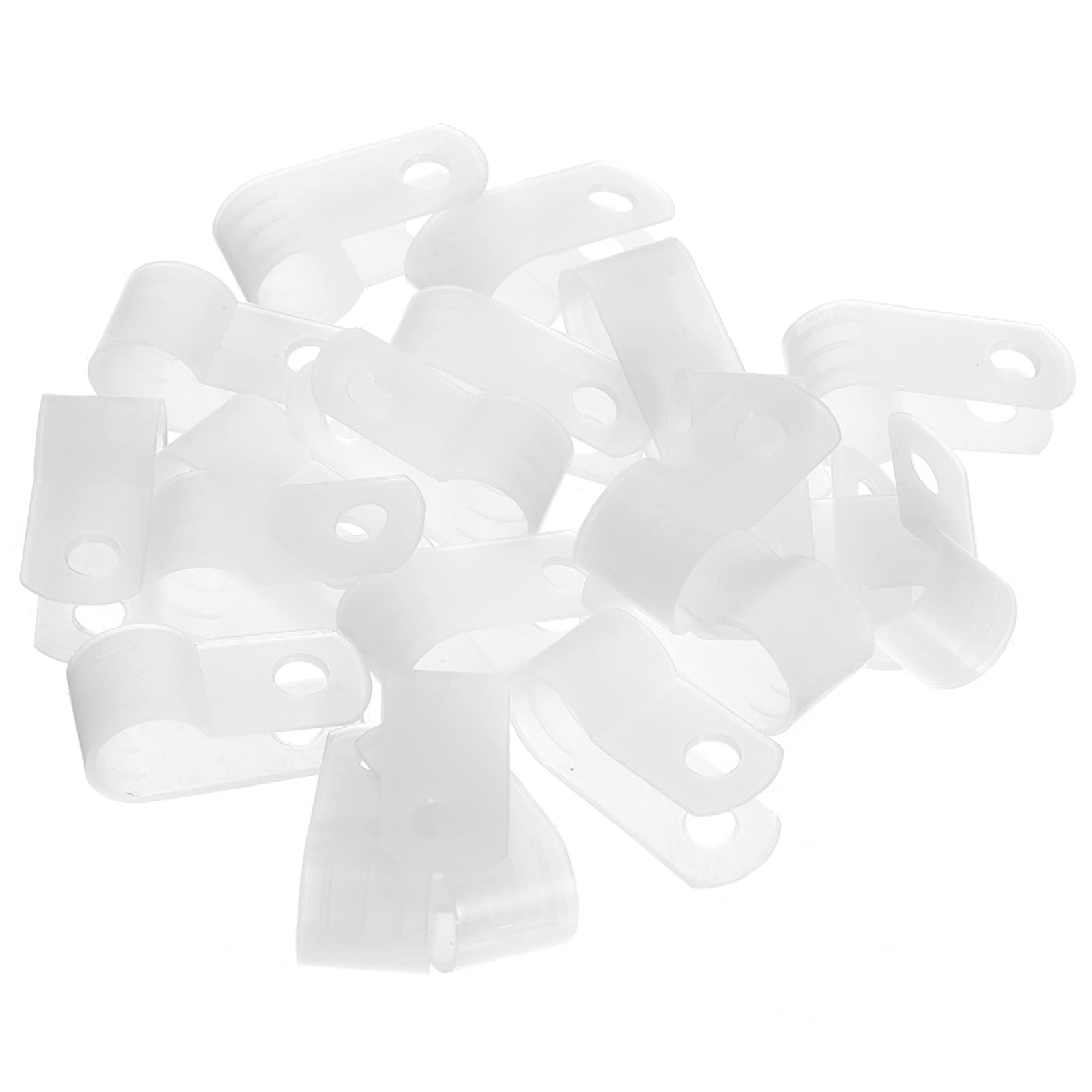 SEWACC 1000pcs R-Clip Nylon Cable Clamp Wire Holder for Rope Light Outdoor Indoor Easy Screw Fixation Organization