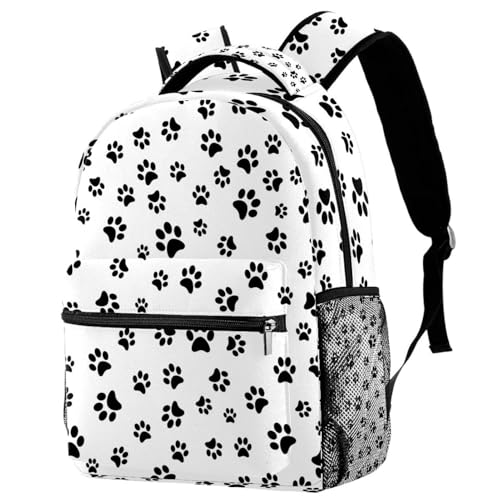 Sac à dos d'école multicolore pour ados et sac de voyage décontracté filles imprimé pattes
