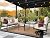 MIXPATIO 4 PCS Outdoor Patio Furniture Set, 3-Seater Sofa, Highback Swivel Chair with 5.5" Extra Thick Cushion & Coffee Table, All Weather Patio Conversation Set for Lawn Deck Backyard, Cream/Beige