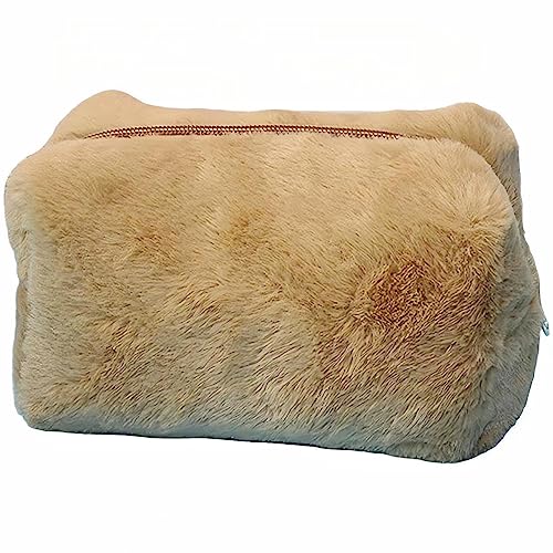 AuraGlor Fluffy Pencil Case Cute Soft Macaroons Large Capacity Big Pencil Pouch Pen Bag Box Holder Organizer Simple Storage Aesthetic Stationery Cosmetic for Adults Men Women Office Essentials (Brown)