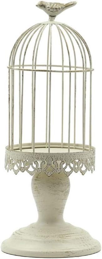 Birdcage Candlestick Brush Gold White Candle Holder Wedding Candlestick Holder Accessories Crafts Candlestick Lamp Home Decoration (Size: 14 x 42cm) (14 x 35cm)