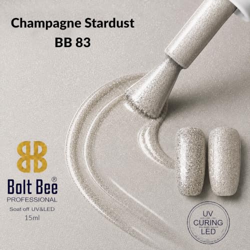 Image of BOLT BEE 15ML Gel Nail Polish 1Pc Clear Pink Glitter Nail Polish Soak Off UV LED Nail Gel Polish Nail Art Starter Manicure Salon DIY at Home, 0.5 OZ (1) (82)