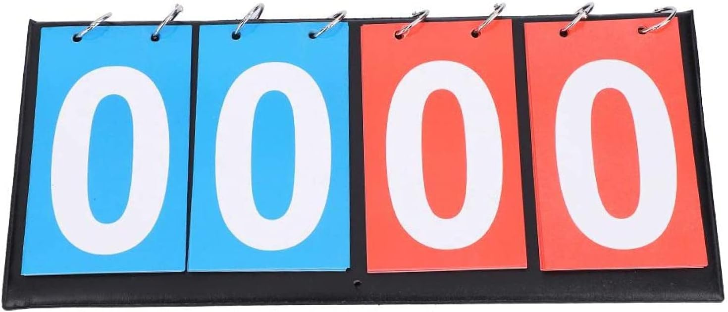 Portable Lightweight Sports Scoreboard Scoring Device, Two-Digit Scoreboard, Three-Digit Multi-Function Basketball Scoreboard, Used for Table Tennis Basketball,Four-Digit