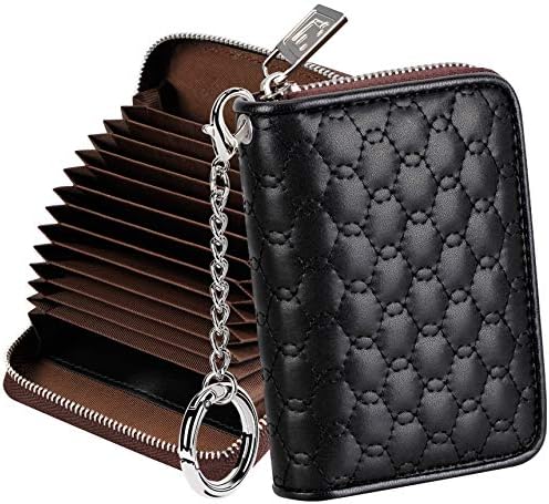 FurArt Credit Card Wallet, Zipper Card Cases Holder for Men Women, RFID Blocking, Keychain Wallet, Compact Size