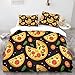 Bettw&auml;sche 135x200 Pizza Bettw&auml;sche-Sets Atmungsaktive Angenehme B&uuml;gelfrei Microfaser 3D Bettbezug Essen mit Rei&szlig;verschluss und 2 Kissenbez&uuml;ge b.5093