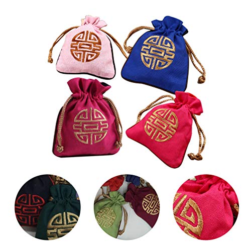 HEMOTON 4 Pcs Bolsas de CordÃ£o de AlgodÃ£o Bolsas de Embalagem Saco de Armazenamento de JÃ³ias Saco