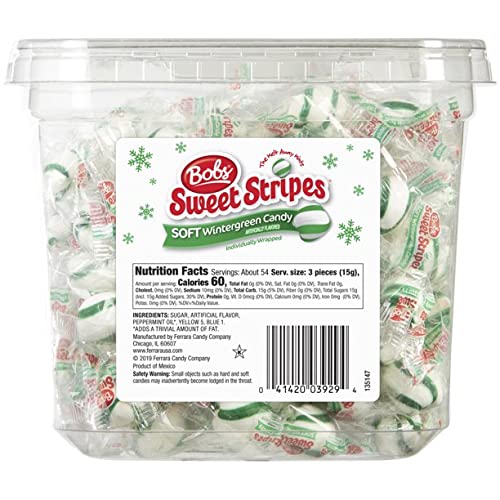 Bobs Sweet Stripes Soft Wintergreen Candy 200 Pieces
