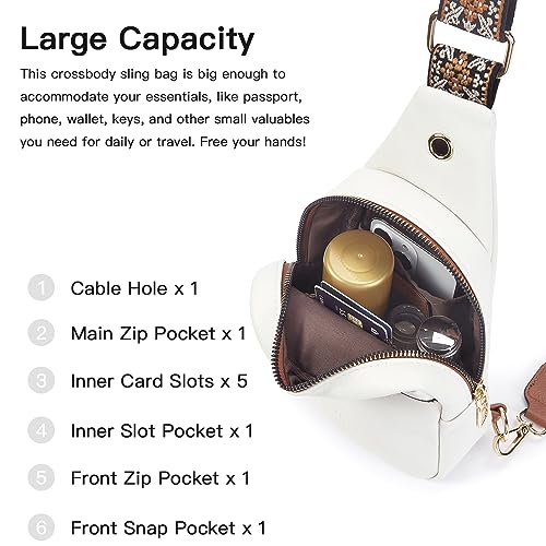 Telena Sling Bag For Women Crossbody Fanny Packs For Women Fashion Chest Bag With Adjustable Strap Beige Brown #TOP2