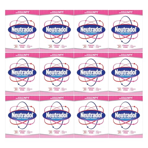 Neutradol Slow Release Gel, Air Freshener and Odour Eliminator, No Plug or Spray Needed, Fresh Pink, Multipack of 12 x 135g