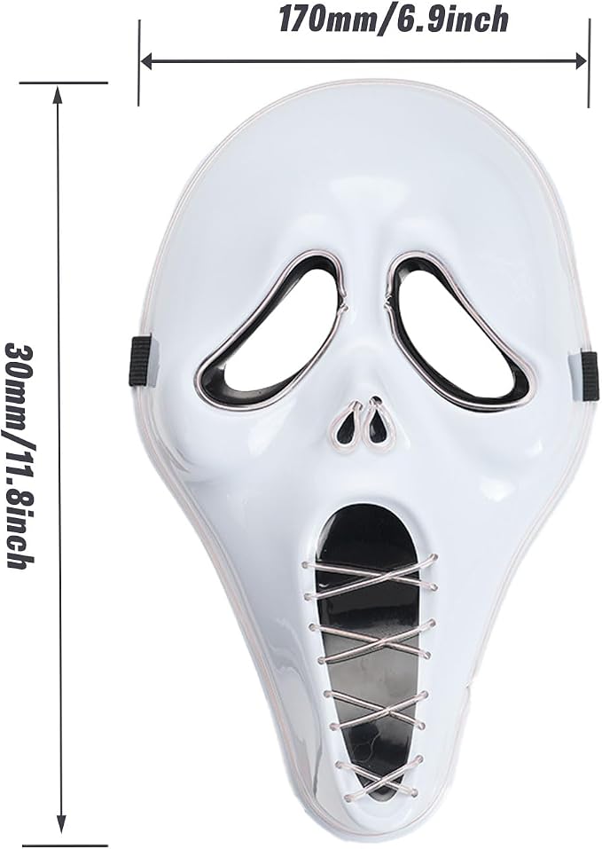 Disfraz de calavera con luz para Halloween - Cosplay y decoración miniatura 2