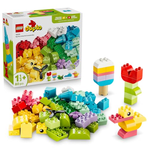 LEGO DUPLO Colourful Creative Box - Educational Fine Motor Skills Toy for Toddlers - incl. Number Bricks Animals Vehicles & Play Food - Birthday Gift for 1+ Year Old Boys & Girls - 10479