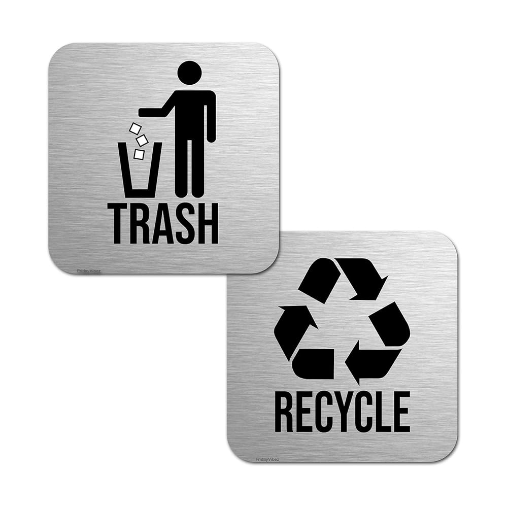 Osmond Silver Recycle Stickers For Trash Bins For Trash Can Recycling Stickers For Kitchen Garbage Can And Recycling Bins