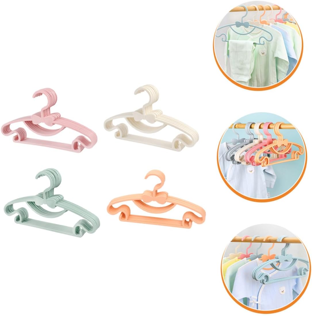 Toyvian 100 Pcs Plastic Clothes Hangers, Thickened Sturdy Plastic Hangers with Bow Design, Suitable for Nursery and Closet Drying Storage Random Color