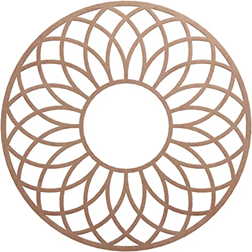 Image of Ekena Millwork 38 inchOD x 13 inchID x 3 /8 inchT Cannes Wood Fretwork Pierced Ceiling Medallion, Wood (Paint Grade)