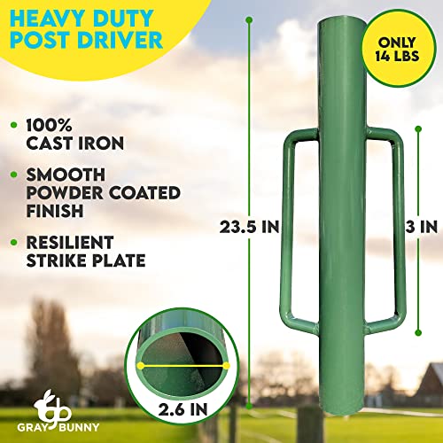 T Post Driver with Handle, 14LB Heavy Duty Fence Post Driver, Post