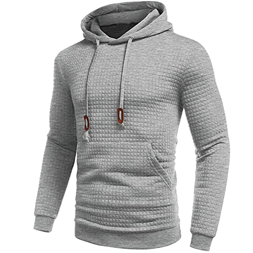 Hoodies For Men Long Sleeve Sport Pullover Plaid Fashion Athletic Hoodies Hooded Sweatshirt With Pocket #TOP1